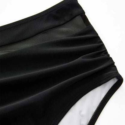 High Waist Bikini Set Sexy Push Up Swimsuit Women Black Beachwear Tummy Control Swimwear Adjustable Bathing Suit Bikinis 2024