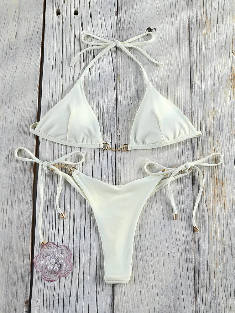 Miyouj Push Up Bikinis New Two Piece Suit 2026 Bathsuit Sexy Bikini Sets Hollow Out Swimsuit String Bathwear Low Waist Swimwear