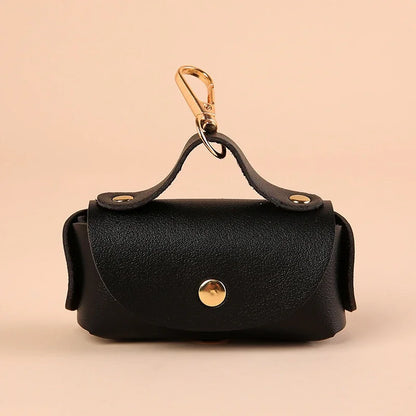 Portable Dog Poop Bag Organizer Stylish Pet Bag Holder Leather Pet Poop Bag Holder With Dispenser For Dog Bags Pet Supplies