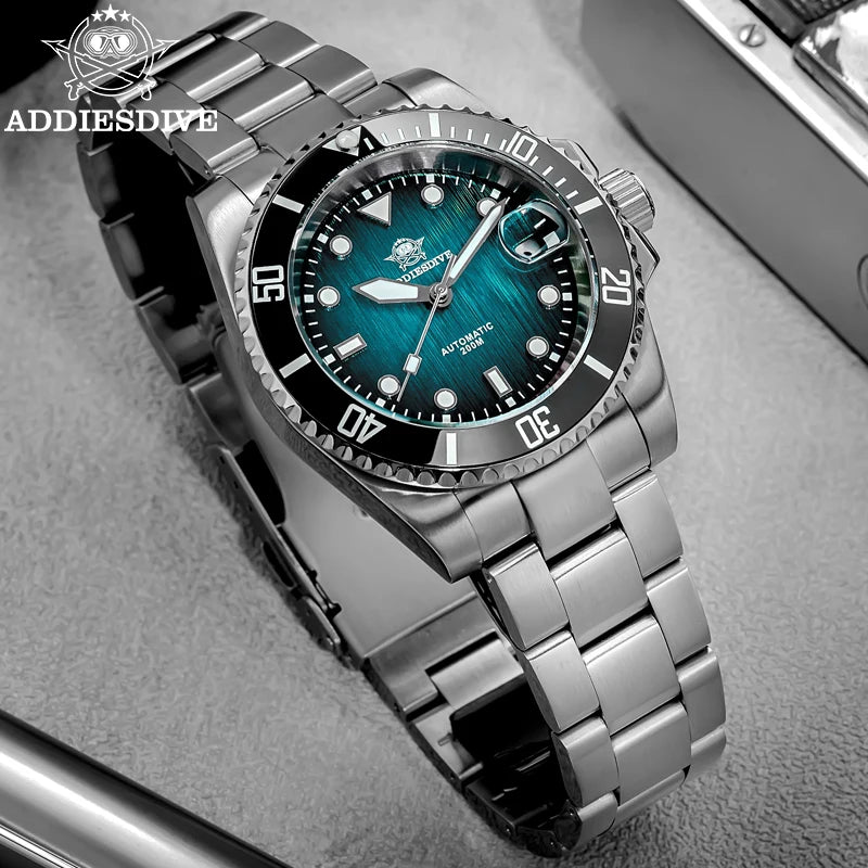 ADDIESDIVE Automatic Watch for Men Sapphire AR Coated 20Bar Supper Luminous Wristwatch Sports Mechanical Watches New AD2536