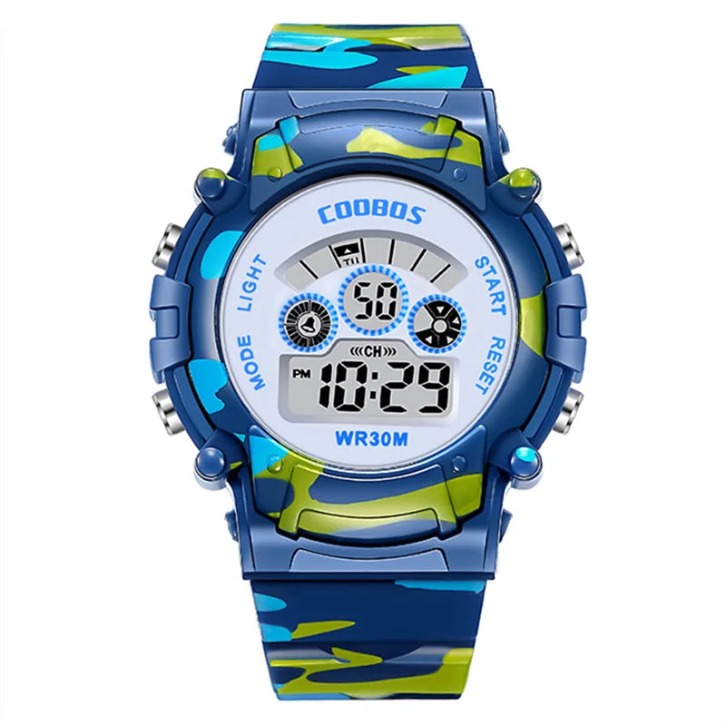 Kids Electronic Watches Color Luminous Dial Life Waterproof Multi Function Luminous Aalarm Clocks Watch For Boys And Girls