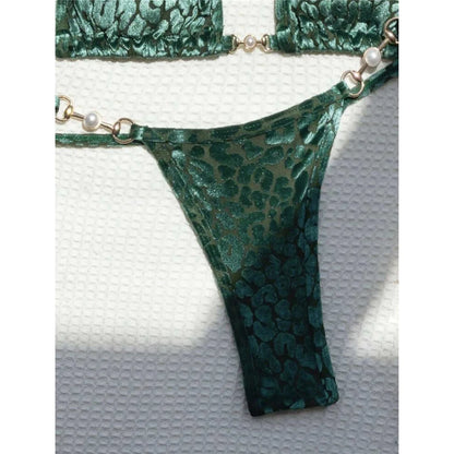 S - XL Leopard Halter Mini Micro Thong Bikini Women Swimwear Female Swimsuit Two-piece Bikini set Bather Bathing Suit Swim K5207