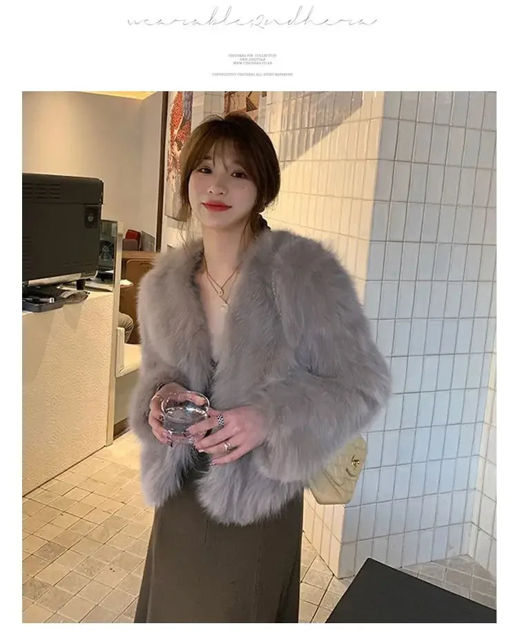 Faux Fur Coat Womens Clothing 2026 New Fashion Casual Imitation Fox Fur Coat Female  Short Loose Comfortable Winter Jacket
