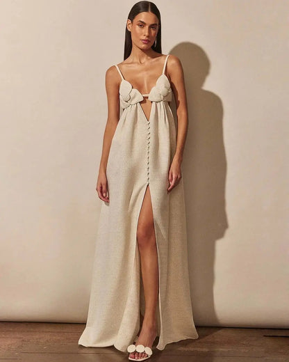 Ashgaily White Dress Women Halter Cotton Long Dress Lace Elegant Party Outfits Ladies Sexy Club Clothes