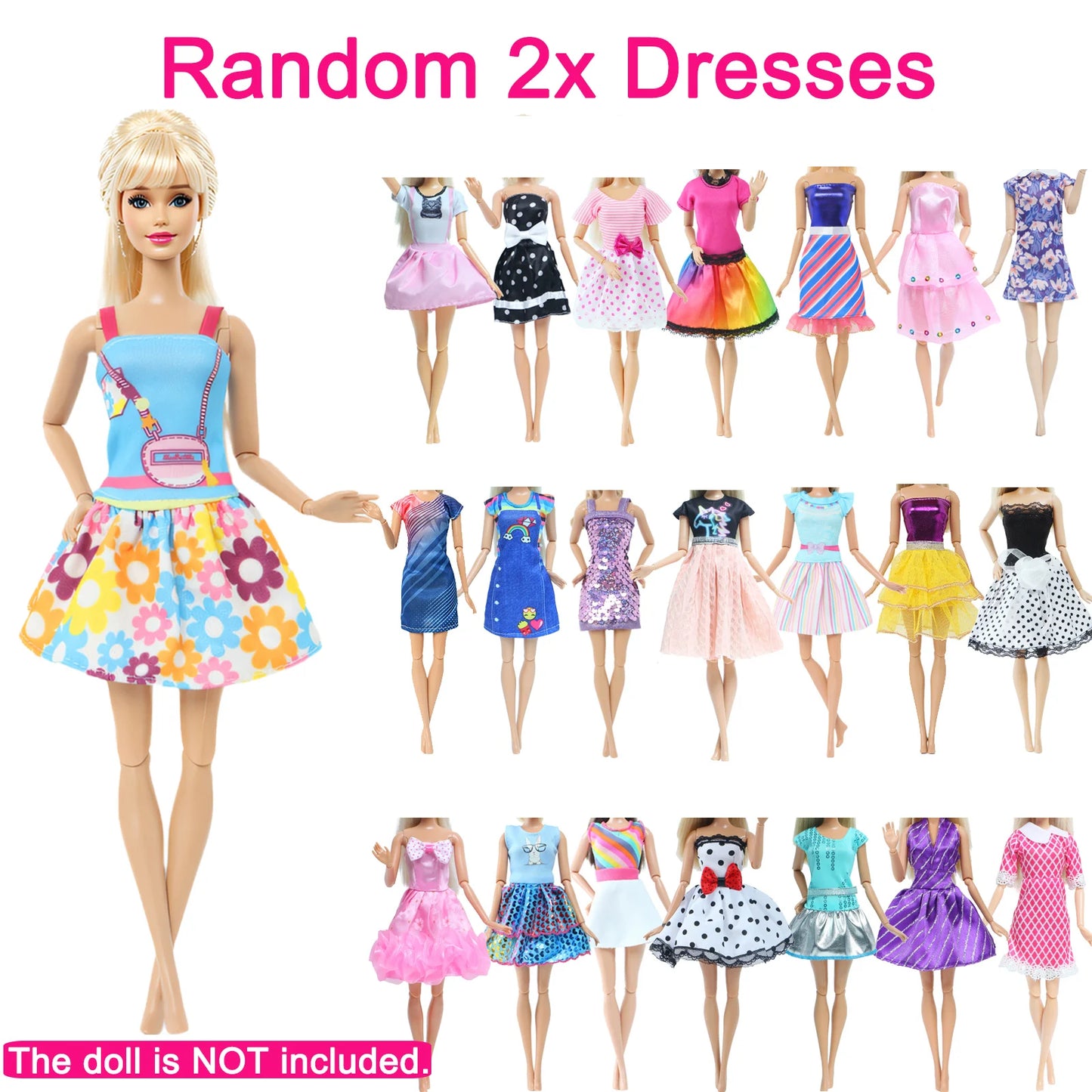 27 Pcs Doll Clothes and Accessories for 11.5 Inch Doll Random 1 Princess Dress 2 Daily Dress 2 Suit 2 Swimsuit 10 Shoe 10 Hanger