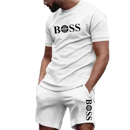 Men's two-piece sportswear short-sleeved T-shirt and pants set running and fitness sportswear summer 2025 big discount