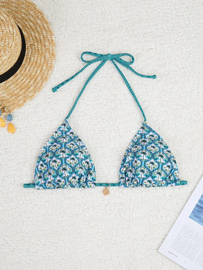 "2026 New Triangle Bikini Set - Floral Print Push Up Swimsuit & Brazilian Bottoms"