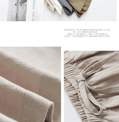Summer Cotton Linen Shorts Women High Waist Oversize Shorts Short Pants Women Fashion Casual Sports Shorts Female S-XL