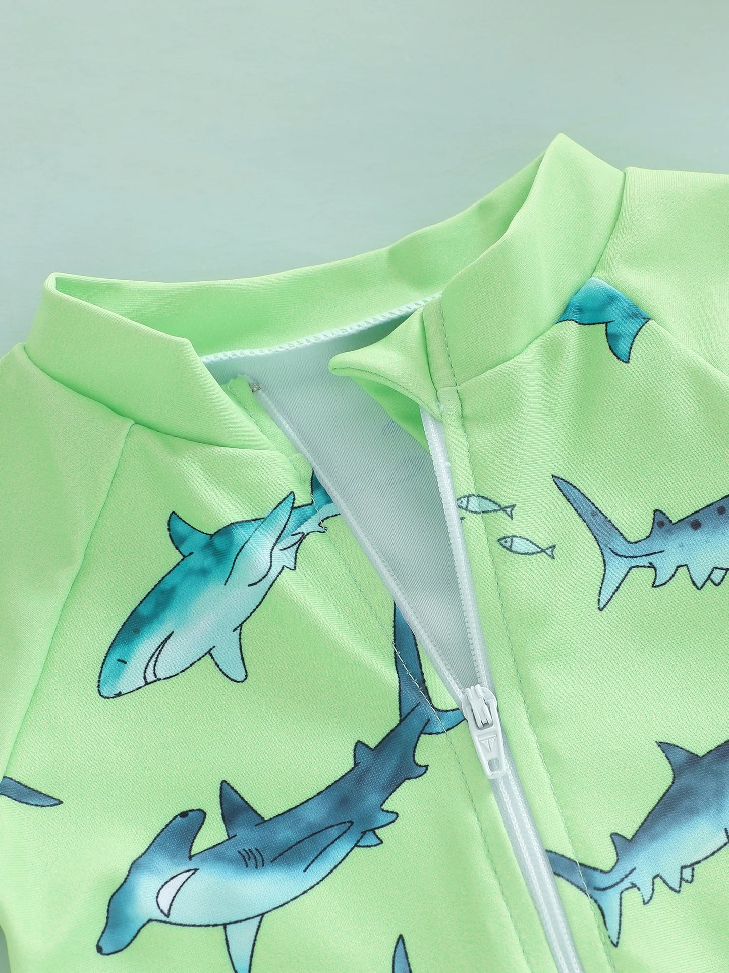 Citgeett Summer Toddler Boys Boys Rash Guard Swimsuit Print Zipper Long Sleeve Bathing Suit Swim Cap Romper Clothes