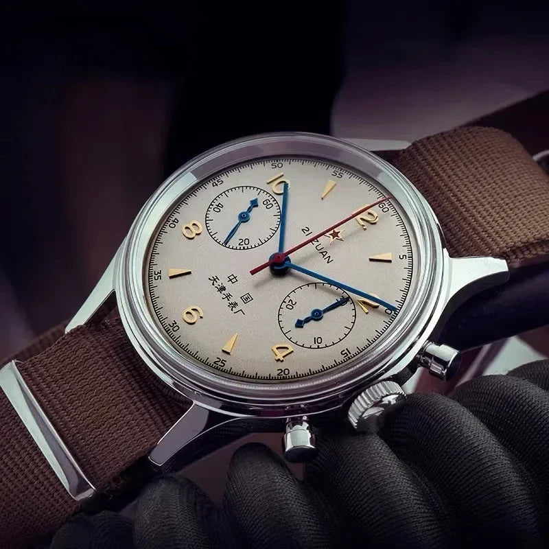 Men's watches 1963 pilot watch 42mm waterproof retro quartz chronograph