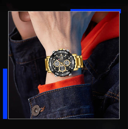 LIGE Watches For Men Luxury Brand Sport Quartz Wristwatch Waterproof Military Digital Clock Steel Men Watch Relogio Masculino