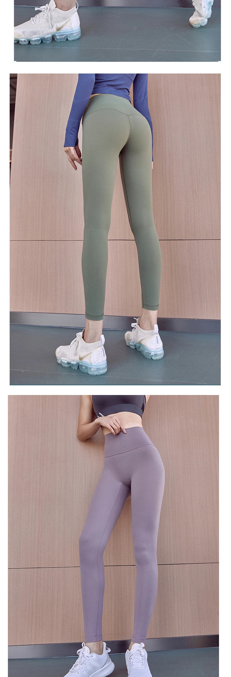 TRY TO BN Gym Leggings Yoga Pants Women Sports Fitness Naked Feeling High Waist Elastic Workout Push Up Leggings Tights Women