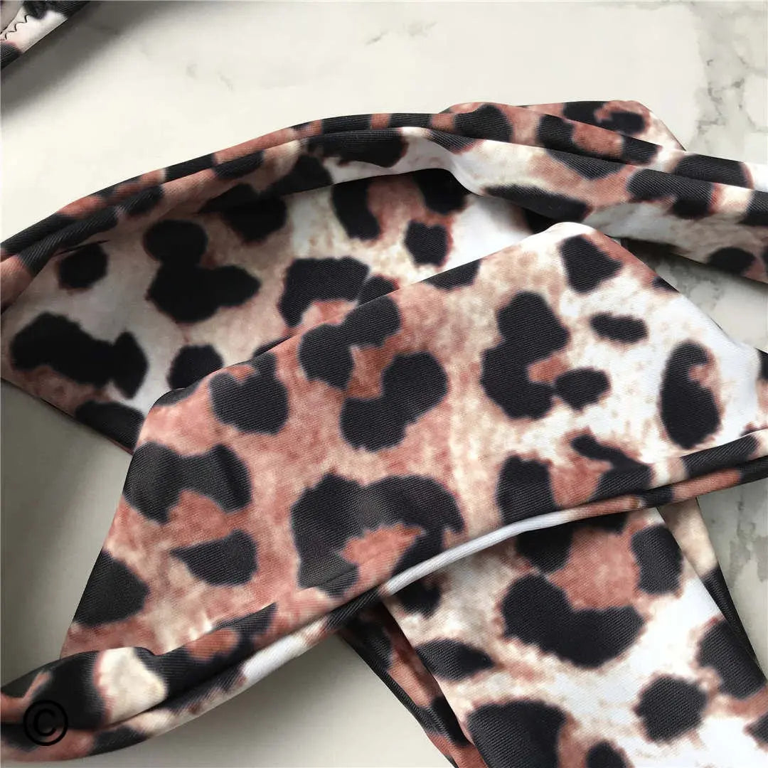 14 Color S - XL Sexy Leopard Bikini Women Swimwear Female Swimsuit Two-pieces Bikini set Brazilian Bather Bathing Suit Swim V871