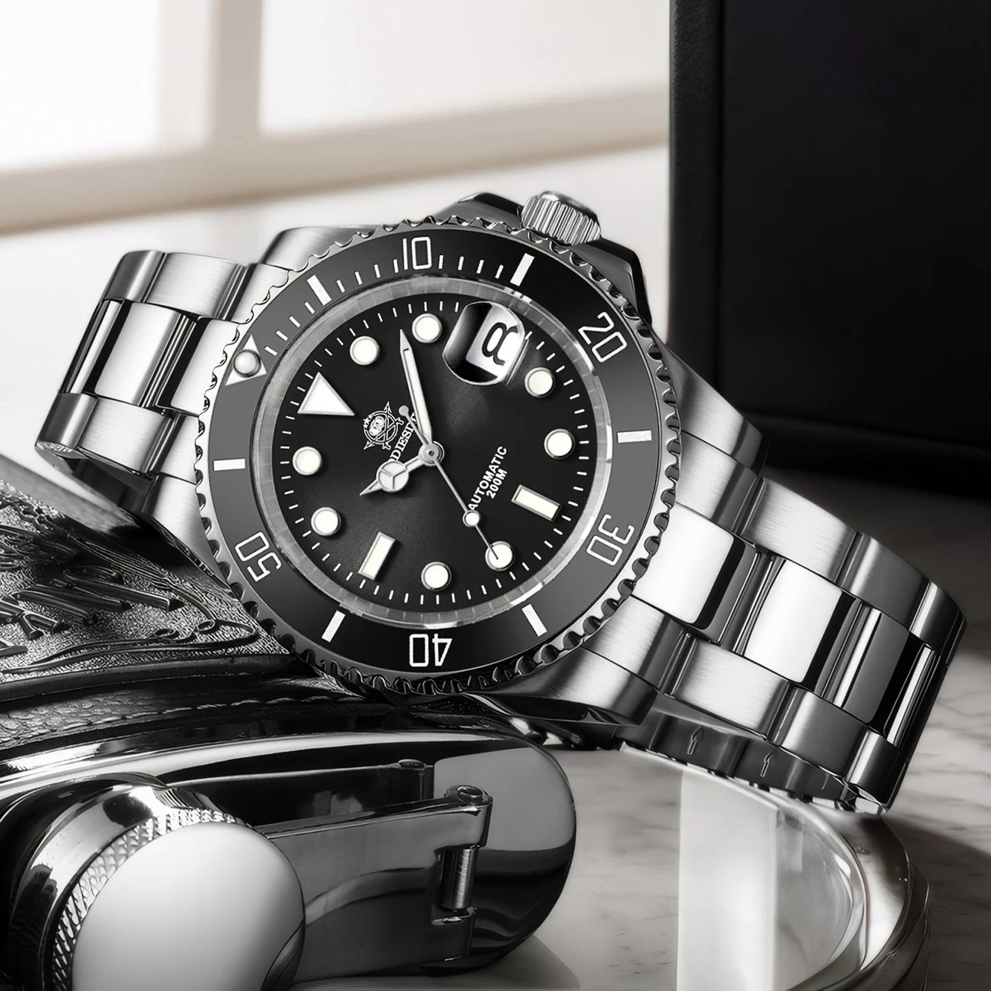 ADDIESDIVE AD2503 Luxury Men Automatic Watch 8215 Movement Sapphire Glass Diving Watches 200M Waterproof Mechanical reloj hombre