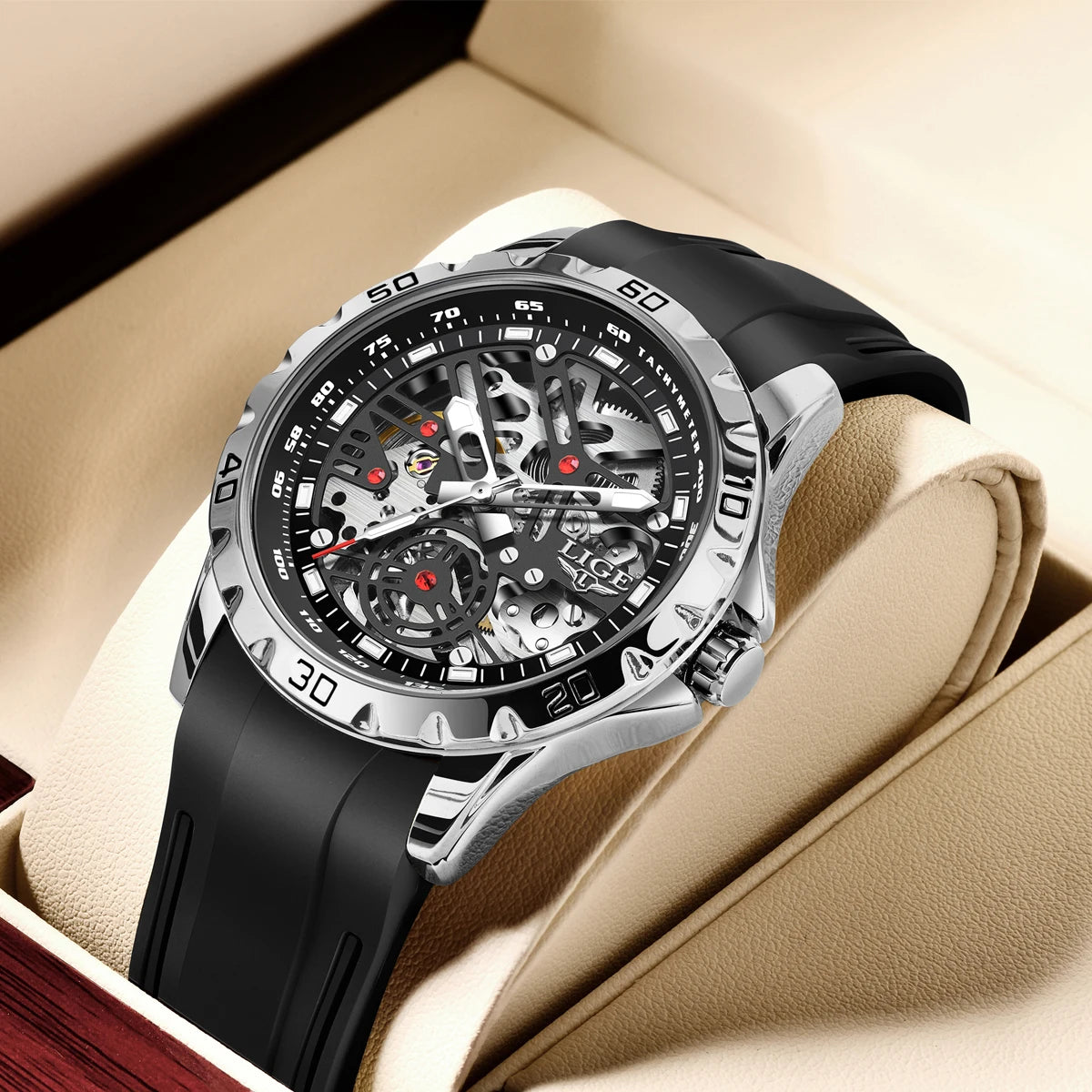 LIGE Top Luxury Automatic Watch For Men Mechanical Watches Men Sports Waterproof Stainless Steel Men Watch Reloj Hombre