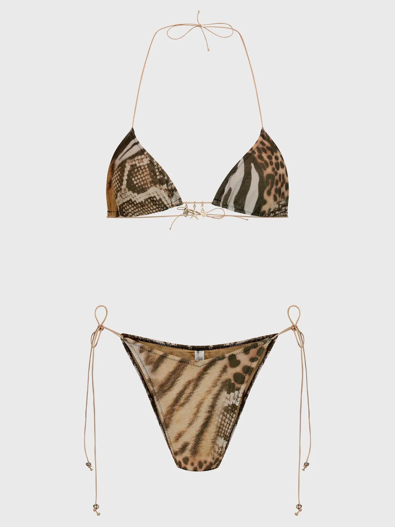 Sexy Swimsuit Bikini Women Leopard Print Swimwear Gold Ring High Leg Two Piece Bathing Suit Strappy Beachwear Biquini