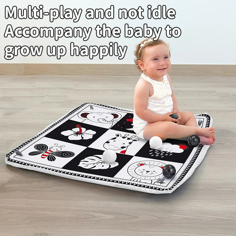 Newborn Fitness Frame Multifunctional Game Mat Cartoon Pattern Early Enlightenment Baby Play Mat Children's Playpen Toys Infant