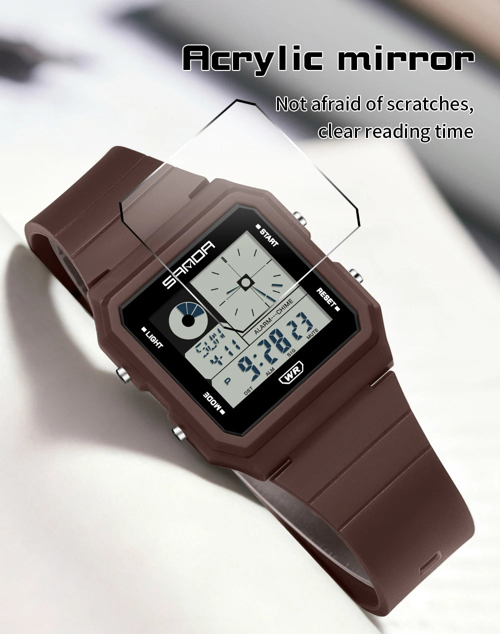 SANDA 2216 Fashion Electronic Watch Multifunction Alarm Calendar Waterproof Sports Student Digital Watches