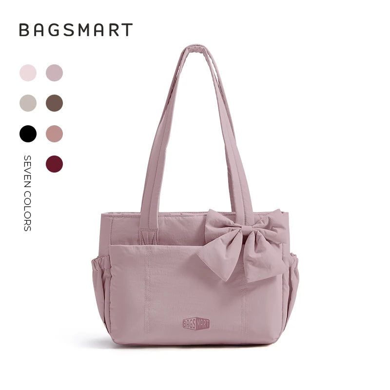 BAGSMART Versatile Travel Tote Bag Women Commuting Bag Multiple Pockets Messenger Handbag College School Shoulder Bag
