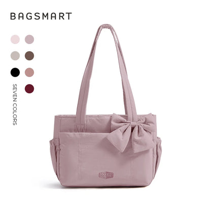 BAGSMART Versatile Travel Tote Bag Women Commuting Bag Multiple Pockets Messenger Handbag College School Shoulder Bag