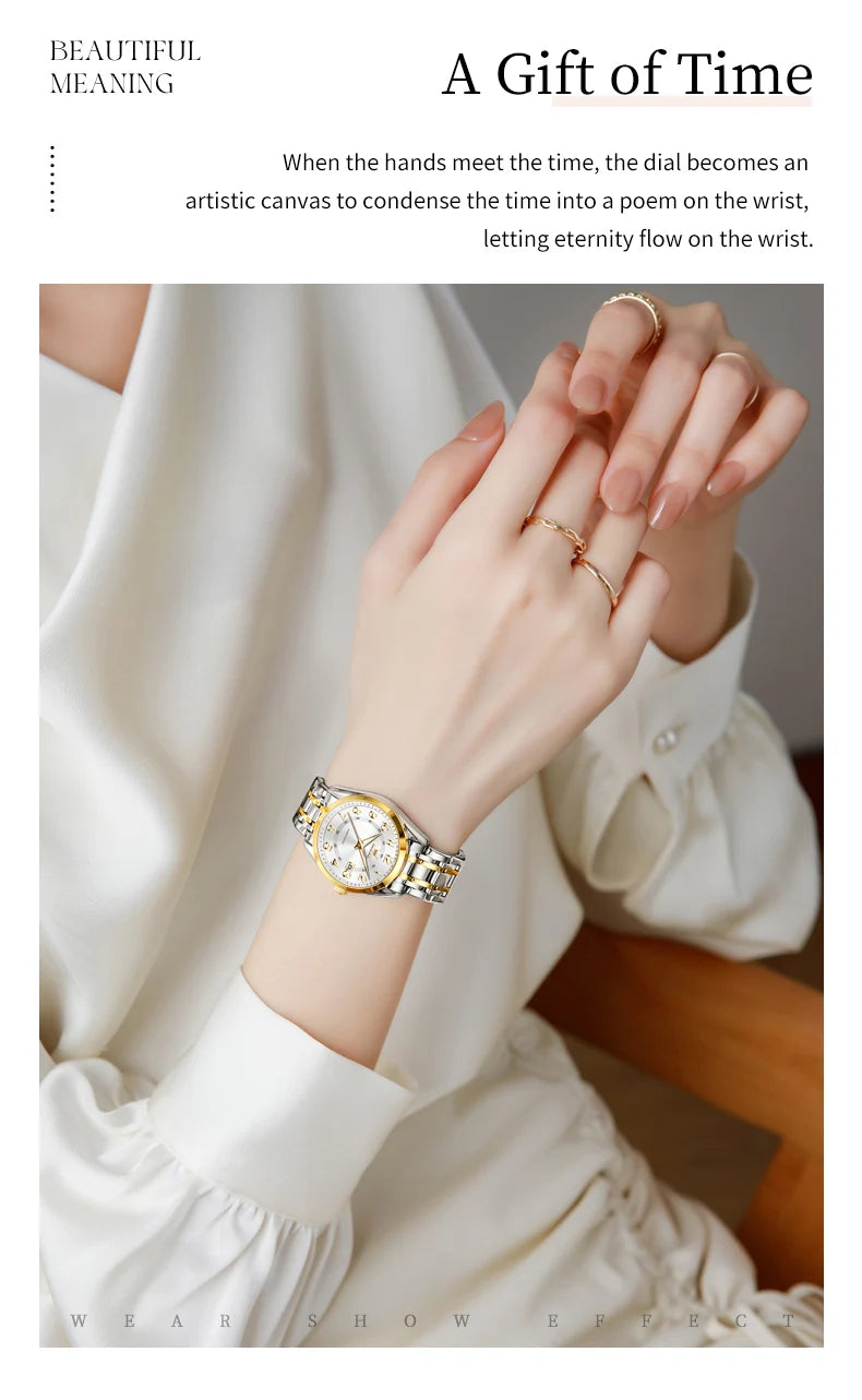 OLEVS 3666 Woman Watches Original Quartz Watch Waterproof Luminous Watches For Woman Gift Chronograph Date Reloj Mujer