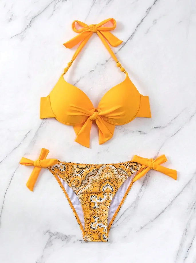 Sexy Push Up Bikini 2024 Women Swimsuit Two Piece Swimwear Female Thong Bikinis Set Swimming for Bathing Suits Brazilian Biquini