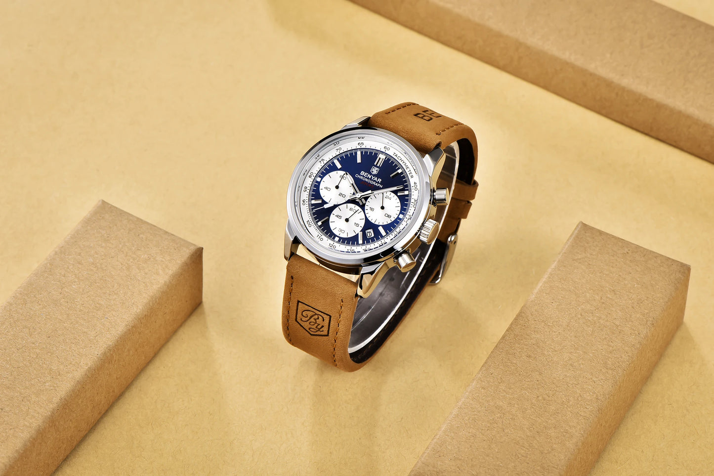 BENYAR 5188 New Quartz Watches for Men Top Brand 42MM Military Watch Luxury Chronograph 30M Waterproof Male Clock Reloj Hombre