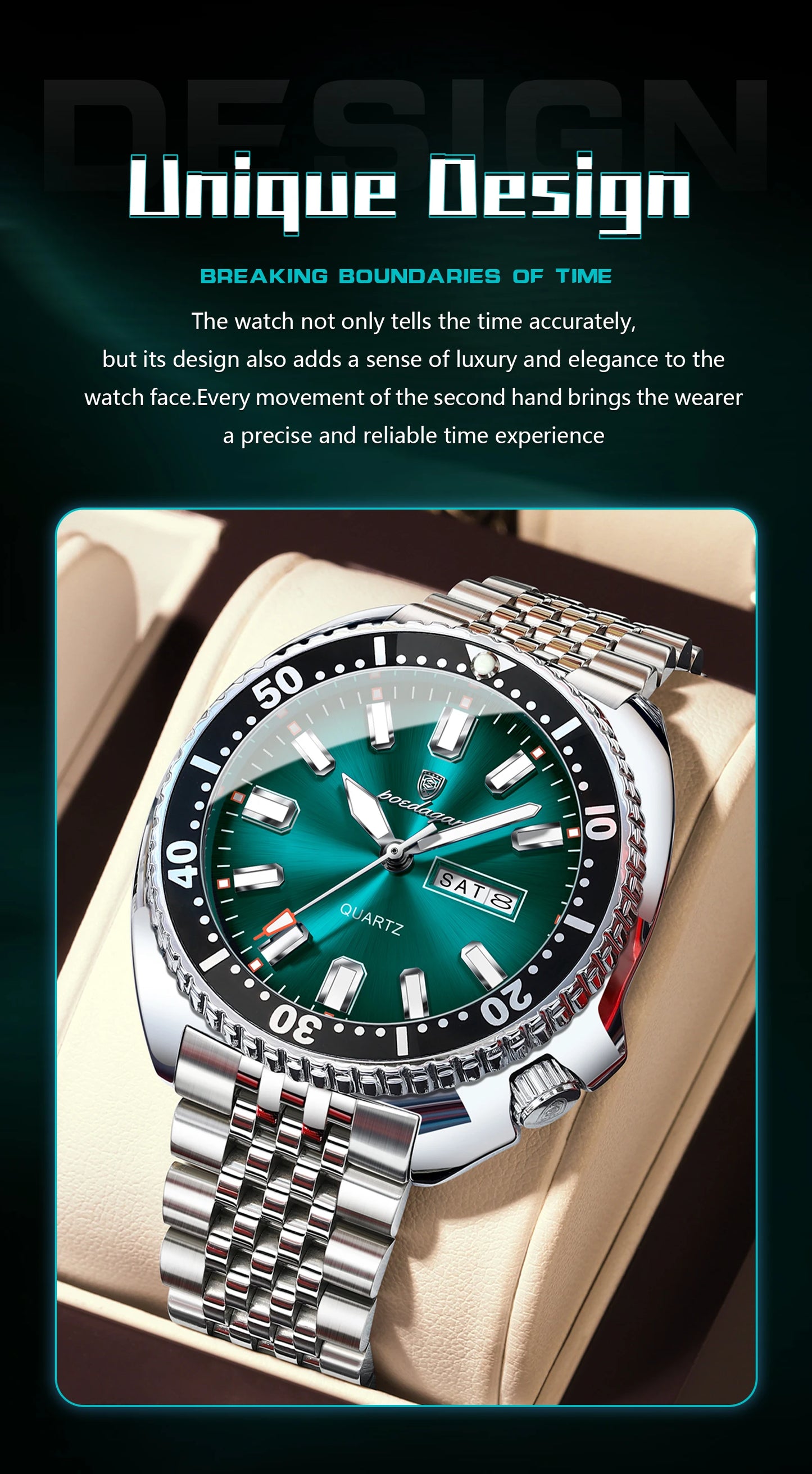 POEDAGAR Luxury Brand Men Clock Date Week Fashion Quartz Male Wristwatch Luminous Waterproof Stainless Steel Men's Watches Reloj