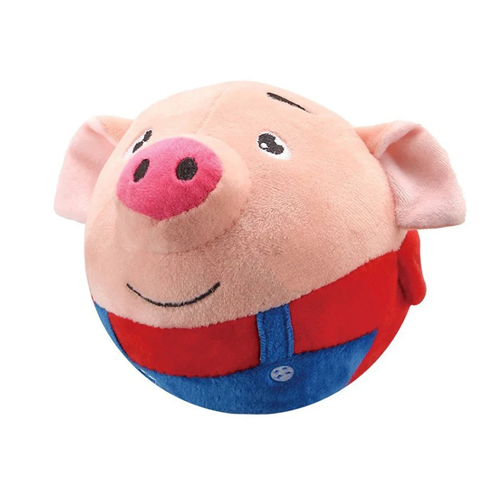 Electronic Pet Dog Toy USB Plush Automatic Bouncing Toy Vibration Ball Bite Puppy Ball Pet Plush Sing Chewing Squeaker Dog Toy