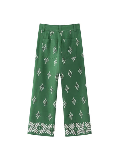 Vintage Women Loose Boho Linen Pants 2023 Summer Fashion Ladies Vocation Soft Embroidery Trousers Female Casual Bottoms Chic