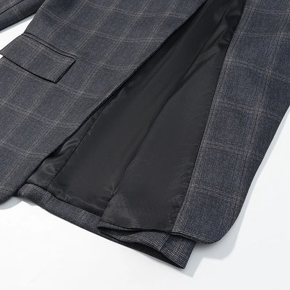 HH Women Fashion Plaid Blazer Coat Stand Collar Long Sleeve Jacket 2026 Spring Trend Casual Office Lady Chic Outerwear