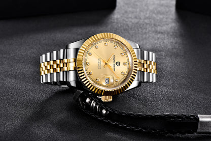 PAGANI DESIGN Watches Luxury Diamond Dial Mechanical Watch For Men Top NH35 Movt Sapphire Glass Stainless Steel Waterproof Watch