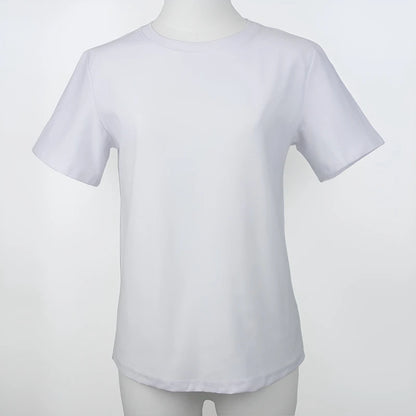 Cotton Short Sleeve Tops 220 Grams Heavy T-shirt Y2k Casual Comfortable Tee Shirt Black & White O-neck Woman Clothing YH2532