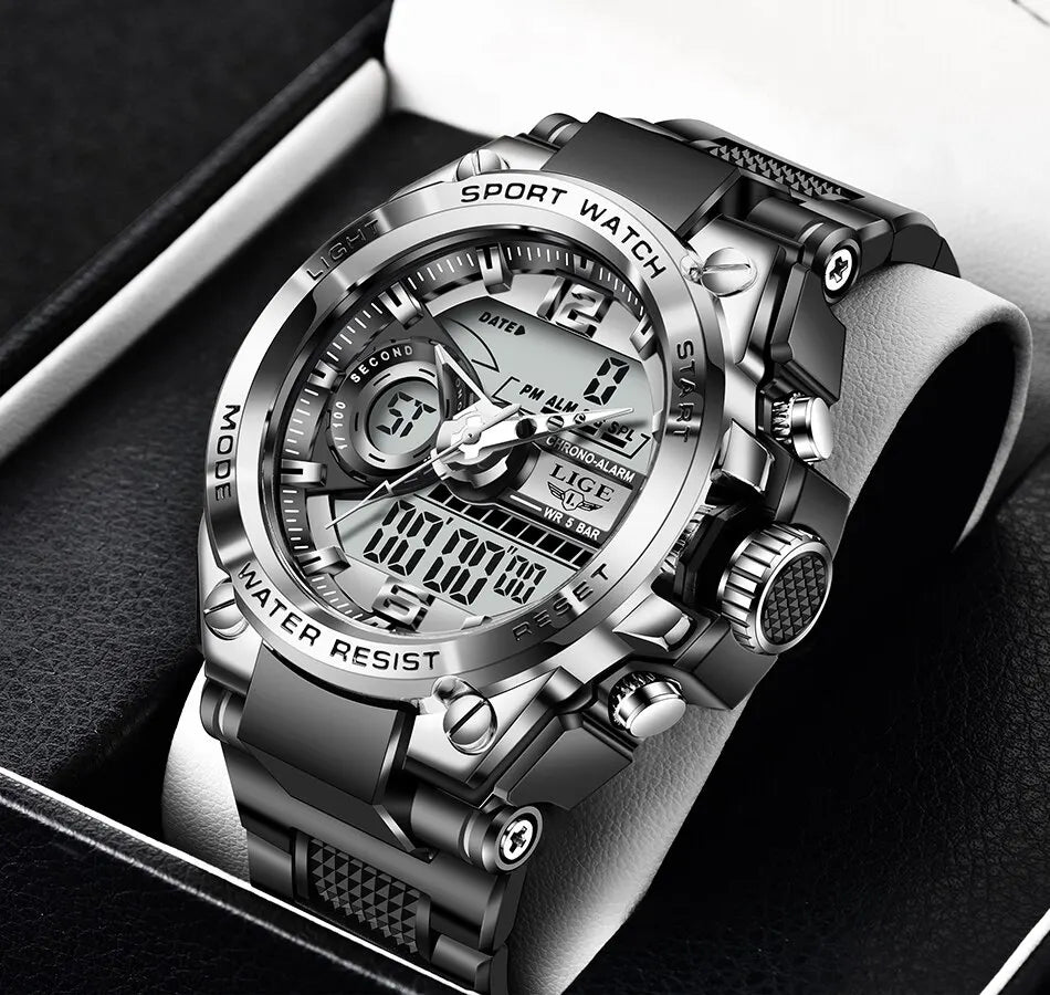 Men Military Watch Digital 50m Waterproof Wristwatch LED Quartz Clock Sport Watch Male Big Watches Men Relogio Masculino