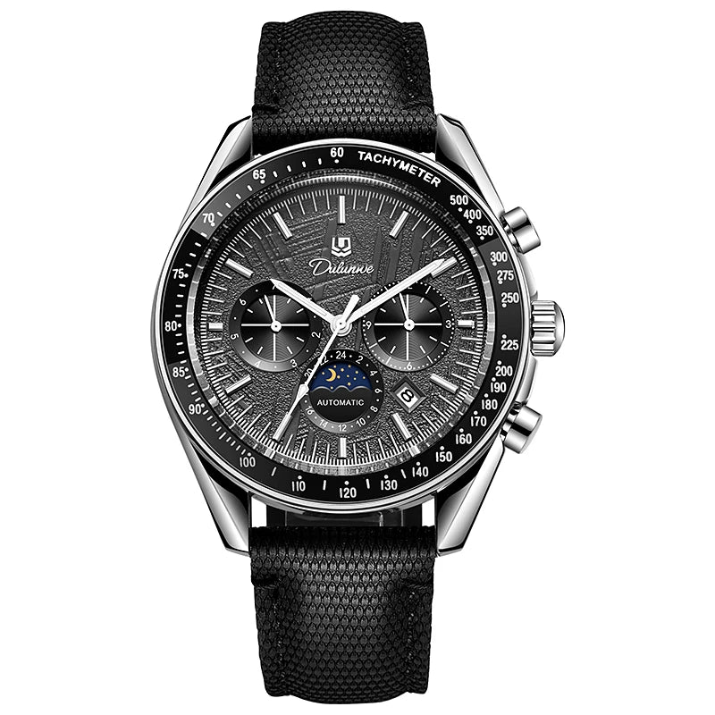 Automatic Watch for Men Stainless Steel Luminous Waterproof Moon Phase Man Watches Luxury Men's Mechanical Wristwatch