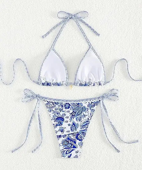 2026 New Halter String Triangle Two Piece Bikini Women Swimwear Female Swimsuit Bathers Bathing Swimming Suit Beachwear Summer