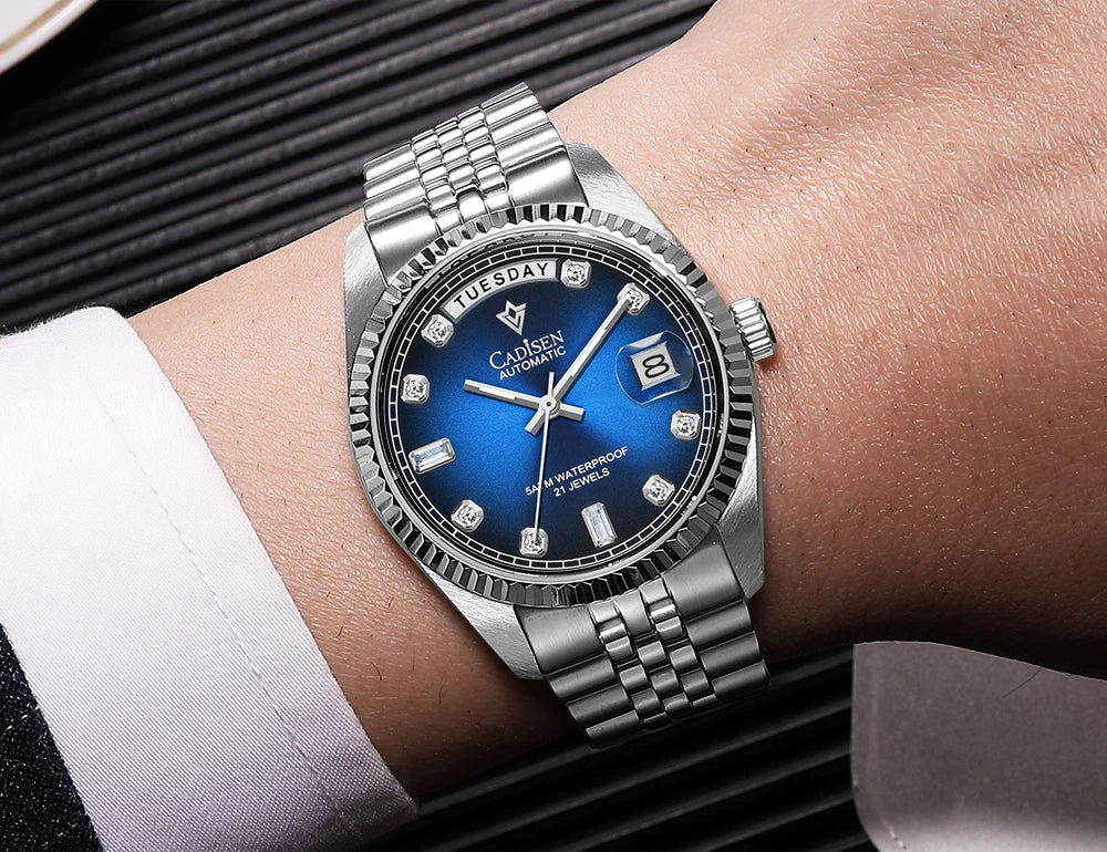 2024 New CADISEN Top Brand 38mm Men's Automatic Mechanical Watches luxury Sapphire Stainless Steel Men watch reloj hombre 5 bar