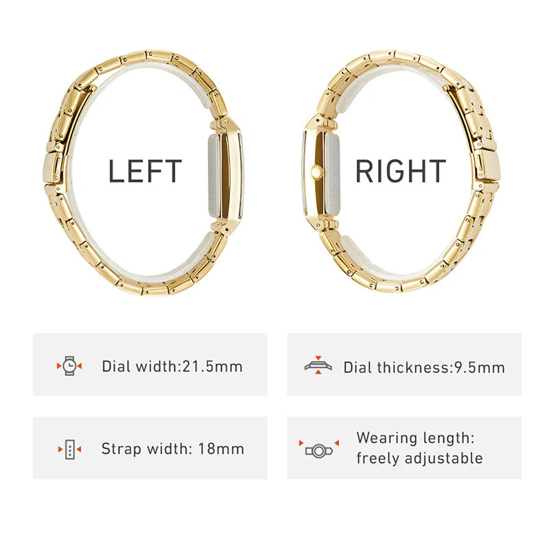 2022 Luxury Golden Quartz Wristwatches For Women Ladies Fashion 30m Waterproof Female Girl Watches Relogio Feminino Clock L1029