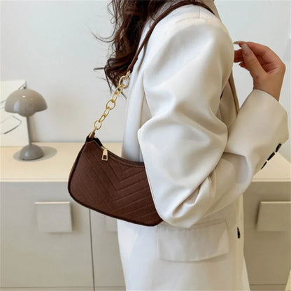 Women's Mini Felt Shoulder Bag - Ergonomic Underarm Saddlebag Purse Shoulder Pouch Simple Light Weigh Underarm Bag
