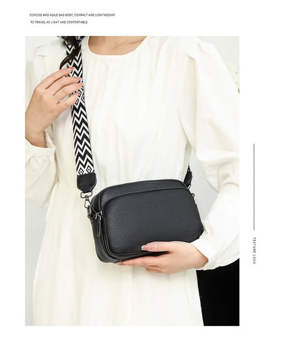 Women Crossbody Bag Multi Space Fashion Design Sense Large Capacity PU Material Lightweight Single Shoulder Bag