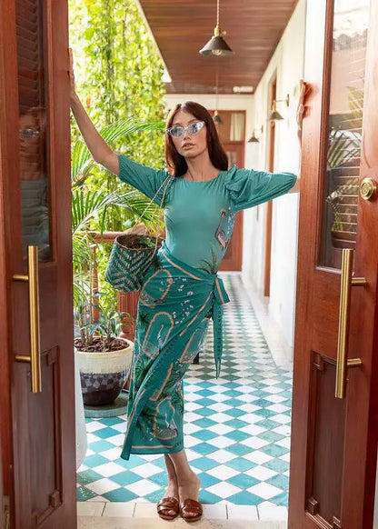 New Women's Swimwear Split Sports Skirt-Style Long-Sleeved Sunscreen Swimsuit Swimming Class Thai Thin Two-Piece Bathing Suit