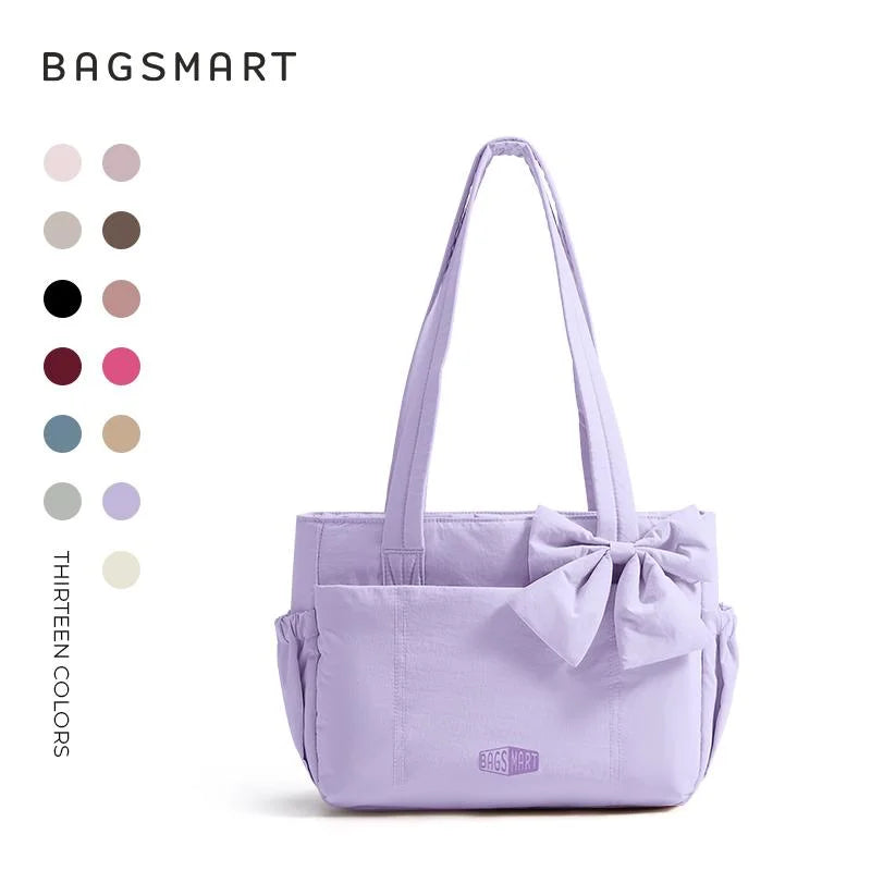 BAGSMART Versatile Travel Tote Bag Women Commuting Bag Multiple Pockets Messenger Handbag College School Shoulder Bag