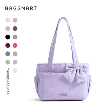 BAGSMART Versatile Travel Tote Bag Women Commuting Bag Multiple Pockets Messenger Handbag College School Shoulder Bag