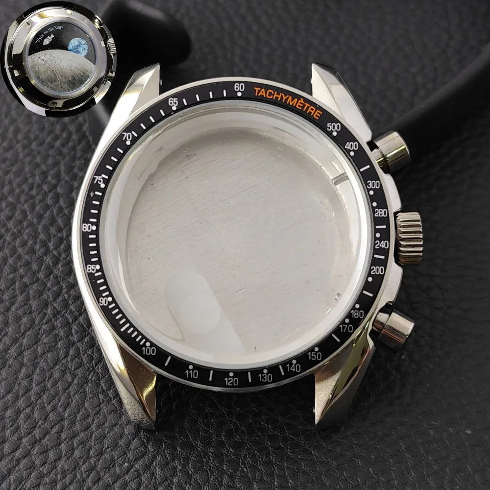 39.7mm MoonSwatch Chronograph Watches Stainless Steel Case Fit VK63 Movement Accessories Sapphire Glass Watch 20mm Strap Moon