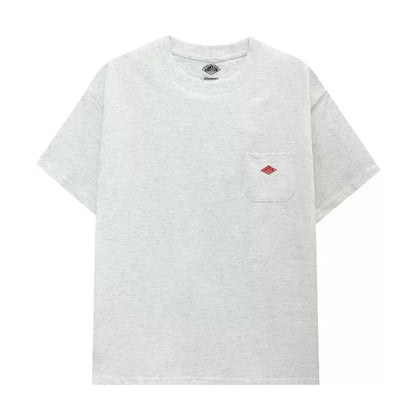 Hot sales Men Women Pure Cotton Embroidery T-Shirt Short Sleeve Tees Simple Solid Pocket Fashion Brand Exports Japan style