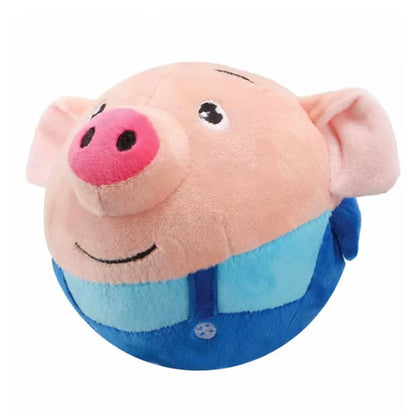 Electronic Pet Dog Toy USB Plush Automatic Bouncing Toy Vibration Ball Bite Puppy Ball Pet Plush Sing Chewing Squeaker Dog Toy
