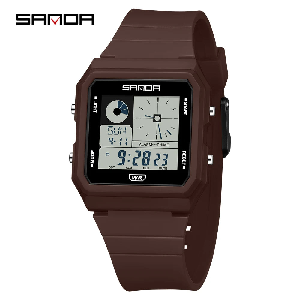 SANDA 2216 Fashion Electronic Watch Multifunction Alarm Calendar Waterproof Sports Student Digital Watches