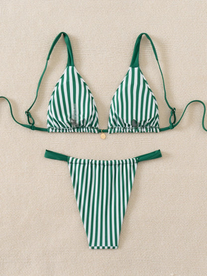 "2026 New Triangle Bikini Set - Floral Print Push Up Swimsuit & Brazilian Bottoms"
