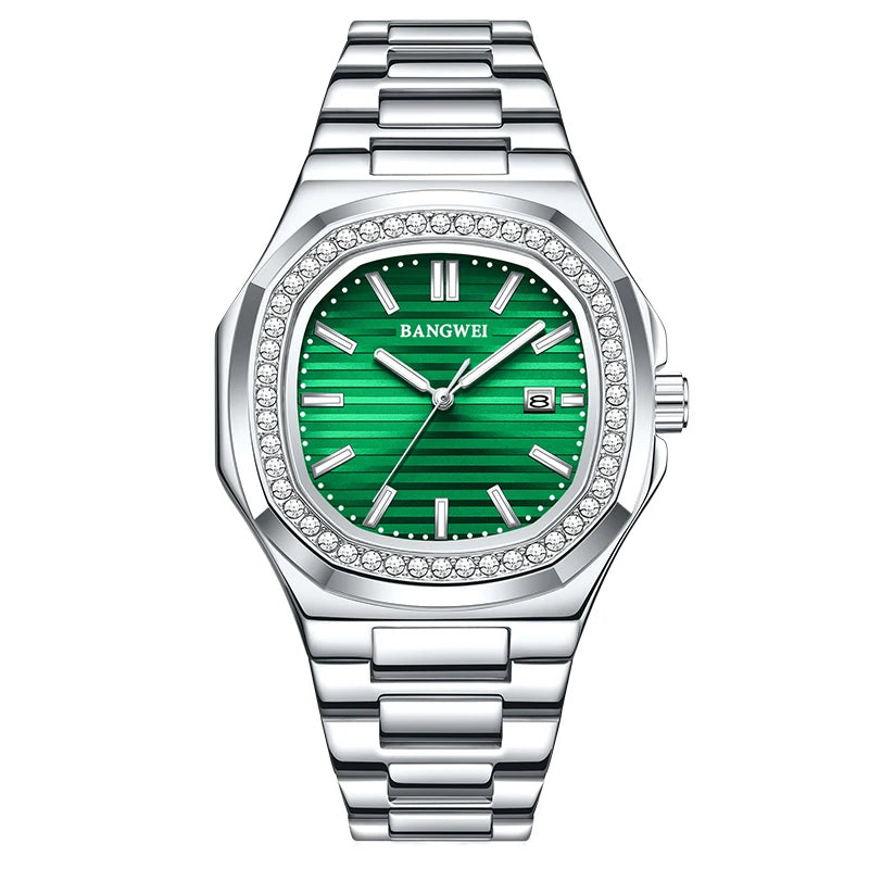 LIGE New Fashion Date Couple Watches 30M Waterproof Luminous Valentine's Day Gift Stainless Steel Watch Men Women Quartz Watch