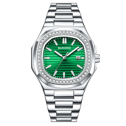 LIGE New Fashion Date Couple Watches 30M Waterproof Luminous Valentine's Day Gift Stainless Steel Watch Men Women Quartz Watch